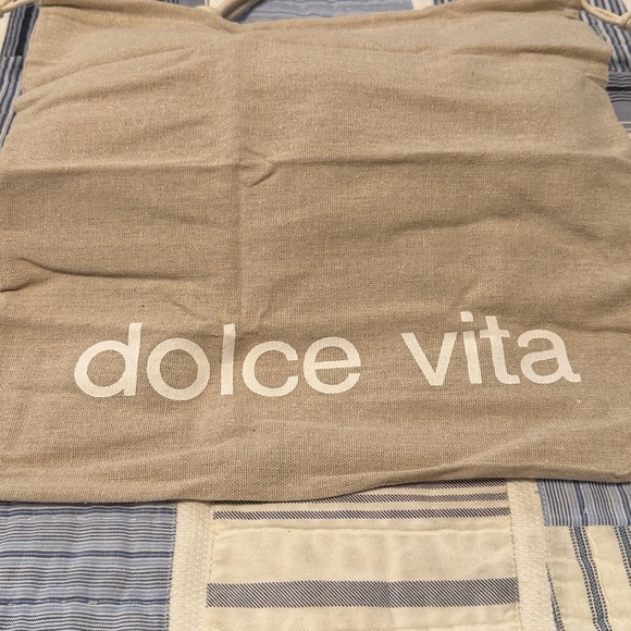 NWT Dolce Vita Beige Woven Clutch with Gold Accent
